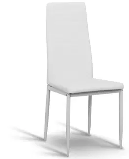 Jedálenské stoličky KONDELA Coleta Nova jedálenská stolička biela / biela