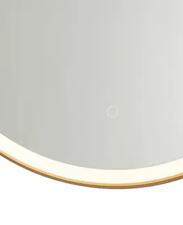 Nastenne lampy Kúpeľňové zrkadlo ružové zlato 70 cm vrátane LED s dotykovým stmievačom - Miral