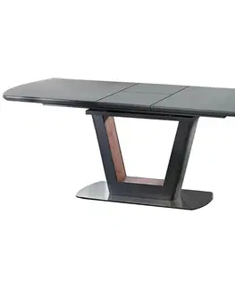 Stoly v podkrovnom štýle Rozkladací stôl Bilotti 160/200x90cm Antracyt Mat/Orech