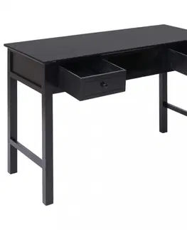 Pracovné stoly Písací stôl s 2 zásuvkami masívne drevo Dekorhome Sivá