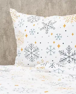 Obliečky 4Home Flanelové obliečky Frosty snowflakes, 140 x 200 cm, 70 x 90 cm