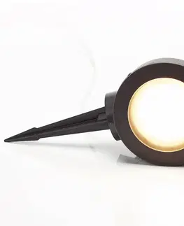 Vonkajšie svietidlo s bodcom do zeme Fumagalli Zapichovací reflektor Tommy okrúhle, čierne, 1–pl.