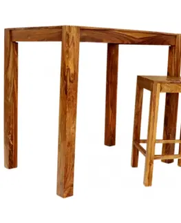 Jedálenské stoly Barový stôl 120x110x80 indický masív palisander