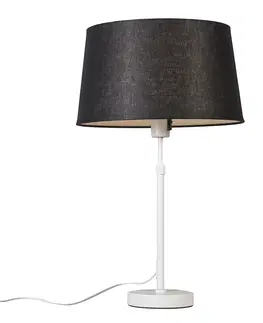 Stolove lampy Stolová lampa biela s čiernym tienidlom nastaviteľná 35 cm - Parte