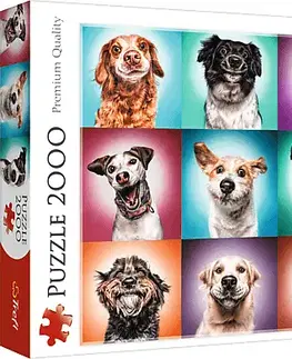 Hračky puzzle TREFL - Puzzle 2000 - Zábavné psie portréty II