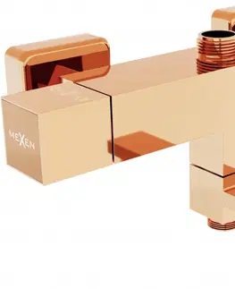 Kúpeľňové batérie MEXEN - Cube batéria termostatická vaňová/ sprchová ružové zlato 77910-60