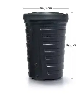 Sudy na vodu NABBI IDRA210 plastový sud na dažďovú vodu 210 l čierna