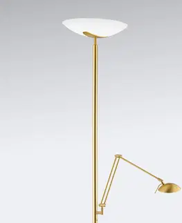 Stojacie lampy Knapstein LED stojacia lampa Lya na čítanie, mosadz
