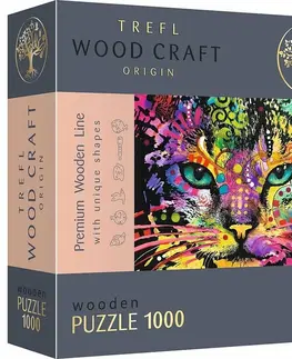 Hračky puzzle TREFL - Drevené puzzle 1000 - Farebná mačka
