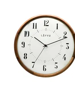 Hodiny LAVVU Drevené hodiny s plynulým chodom RETRO, pr. 31,5 cm