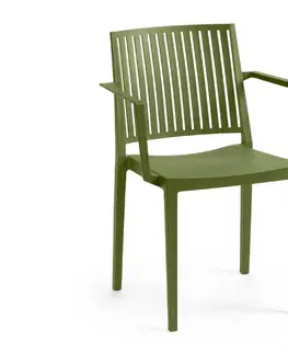Jedálenské zostavy Jedálenská stolička BARS ARMCHAIR Rojaplast Zelená