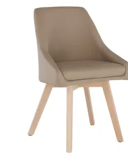 Stoličky Jedálenská stolička, béžová ekokoža/buk, TEZA