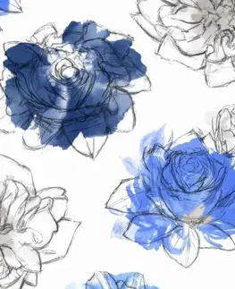 Závesy Forbyt, Záves dekoračná alebo látka, New York Deko ruža, modrá, 150 cm 150 cm
