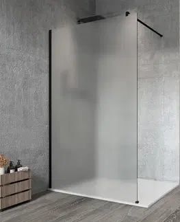 Sprchové dvere GELCO - VARIO BLACK jednodielna sprchová zástena na inštaláciu k stene, matné sklo, 900 mm GX1490GX1014