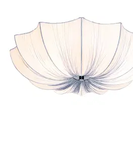 Stropne svietidla Dizajnové stropné svietidlo sivá hodvábna 52 cm 3-svetlá - Plu