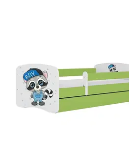 Jednolôžkové postele Detská Posteľ. Babydreams+Sz+M Zelená 80x180 medvedík čistotný
