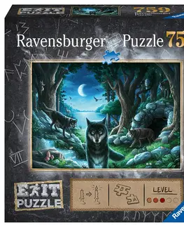 Hračky puzzle RAVENSBURGER - Exit Puzzle: Vlk 759 dielikov