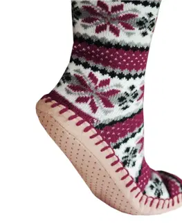 Vyhrievané ponožky a podkolienky Vyhrievané ponožkové papuče Glovii GQ5L červeno-bielo-šedá - L (40-44)