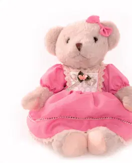 Plyšové hračky Plyšový medvedík, smotanová/ružová, 45cm, MADEN GIRL TYP1