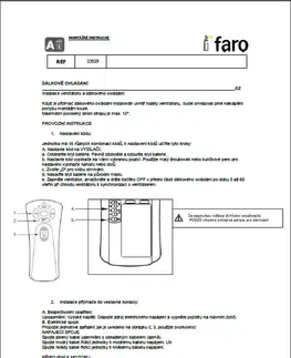Ventilátory Diaľkové ovládanie FARO 33929 pre stropné ventilátory FARO