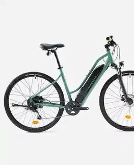 elektrobicykle Elektrický trekingový bicykel Riverside 520 E s nízkym rámom zelený
