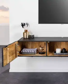 TV stolíky LuxD Dizajnový závesný TV stolík Gavrilla 160 cm čierne mango