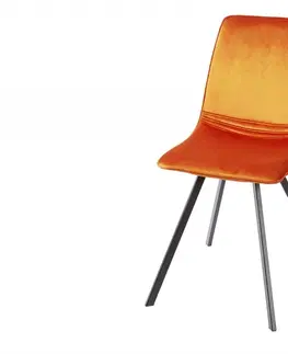 Jedálenské stoličky a kreslá Jedálenská stolička 4 ks AMYKLAS Dekorhome Oranžová