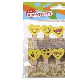 Kreatívne a výtvarné hračky WIKY - Drevené štipce Smiley 10ks