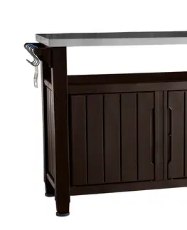 Jedálenské stoly Keter Unity XL 207L stôl hnedý