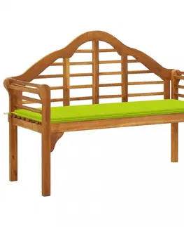 Záhradné lavice Záhradná lavica s poduškou 135 cm Dekorhome Krémová
