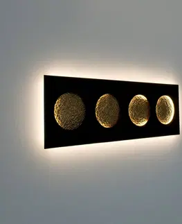 Nástenné svietidlá Holländer Nástenné LED svetlo Fasi Della Luna, čierna/zlatá