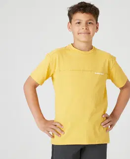nohavice Chlapčenské tričko 500 na cvičenie žlté