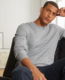Shirts & Tops Pletený pulóver, sivý s melírom