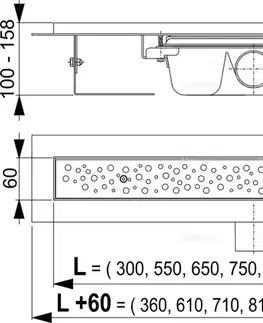Sprchovacie kúty Alcadrain Podlahový žľab Antivandal s roštom APZ11-750M APZ11-750M