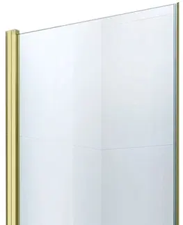 Sprchovacie kúty MEXEN - Pretoria sprchové dvere krídlové 70, transparent, zlatý sa stenovým profilom 852-070-000-50-00