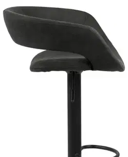 Barové stoličky Dkton Dizajnová barová stolička Natania, antracitová a čierna