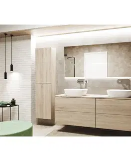 Kúpeľňový nábytok MEREO - Aira, kúpeľňová skrinka s umývadlom z liateho mramoru 121 cm, biela CN713M