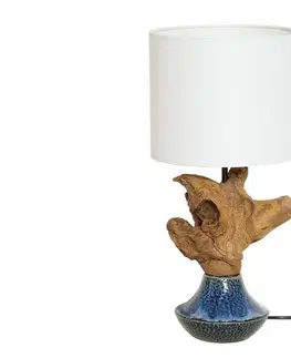 Stolné lampy LuxD 21565 Dizajnová stolná lampa Sloane, 50 cm orech