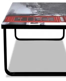 Sklenené Konferenčný stolík s potlačou kov / sklo Dekorhome Piano