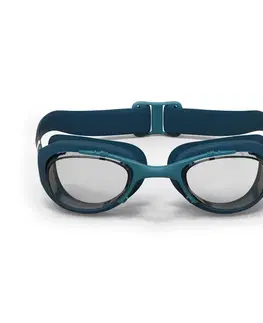 plávanie Plavecké okuliare 100 XBASE číre sklá veľkosť L modré
