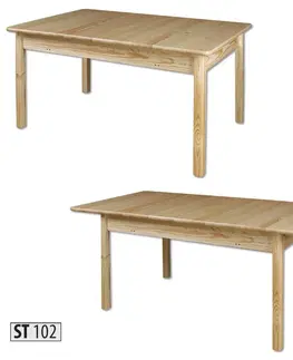 Jedálenské stoly ST102 Jedálenský stôl rozkladací 180, prírodná borovica
