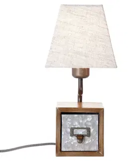 Stolové lampy Brilliant Textilná stolná lampa Casket so zásuvkou