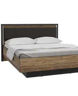 Dvojlôžkové postele Posteľ Haruki HYTL1162B alpský smrek/čierna