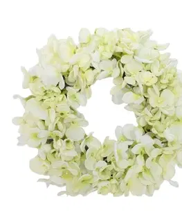 Kvety Umelý veniec Hortenzia biela, pr. 24 cm