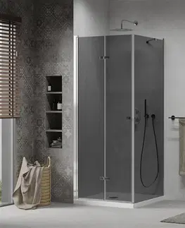 Vane MEXEN/S - Lima sprchovací kút 100x100, grafit, chróm + biela vanička so sifónom 856-100-100-01-40-4010