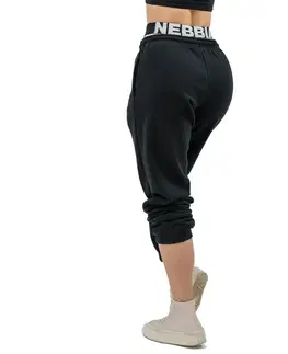 Dámske klasické nohavice Športové tepláky Nebbia MUSCLE MOMMY 623 Black - M