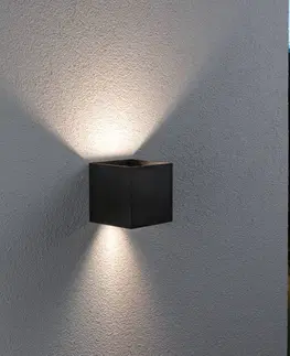 Nástenné svietidlá Paulmann Vonkajšie nástenné svietidlo Paulmann Cybo LED, RGBW, 10x10cm, antracit