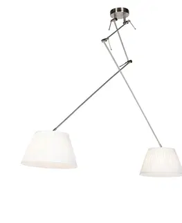 Zavesne lampy Závesné svietidlo so skladanými odtieňmi krémové 35 cm - oceľ Blitz II