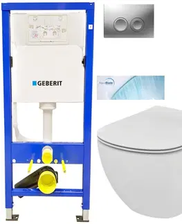 Kúpeľňa GEBERIT DuofixBasic s matným tlačidlom DELTA21 + WC Ideal Standard Tesi so sedadlom SoftClose, AquaBlade 458.103.00.1 21MA TE1