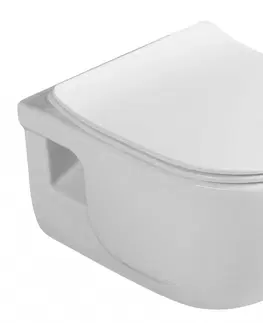 Záchody SAPHO - BRILLA CLEANWASH závesná WC misa s bidet. spŕškou, Rimless, 36,5x53cm, biela 100612